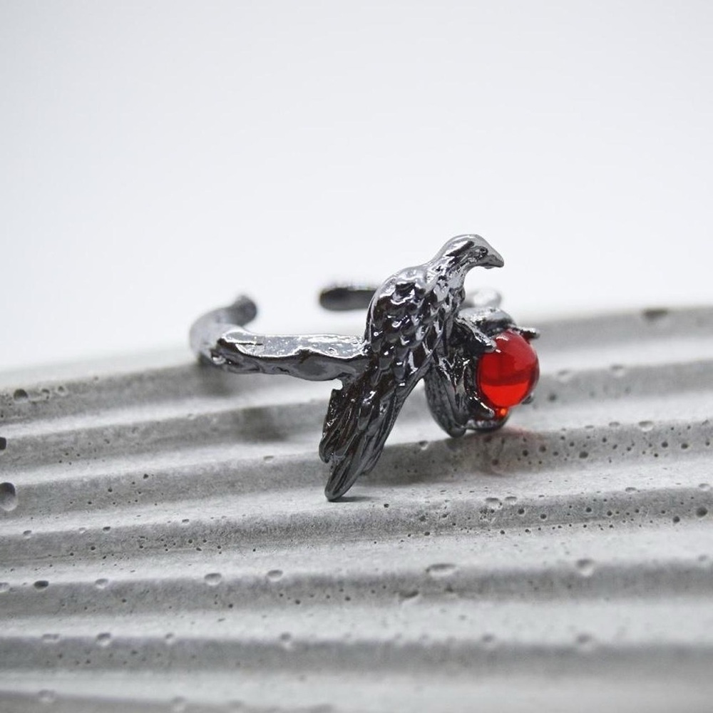 Gothic Raven Statement Ring - Picture 2 of 5